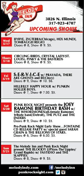 S-E-R-V-I-C-E – Melody Inn, Indianapolis, IN, US (19 May 2017)