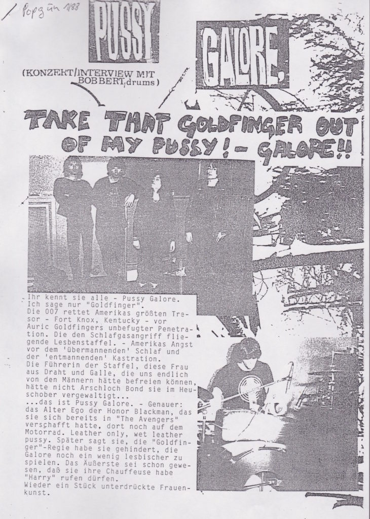 Pussy Galore - Pop Gun: Bob Bert Interview (PRESS, GERMANY) - Page 1