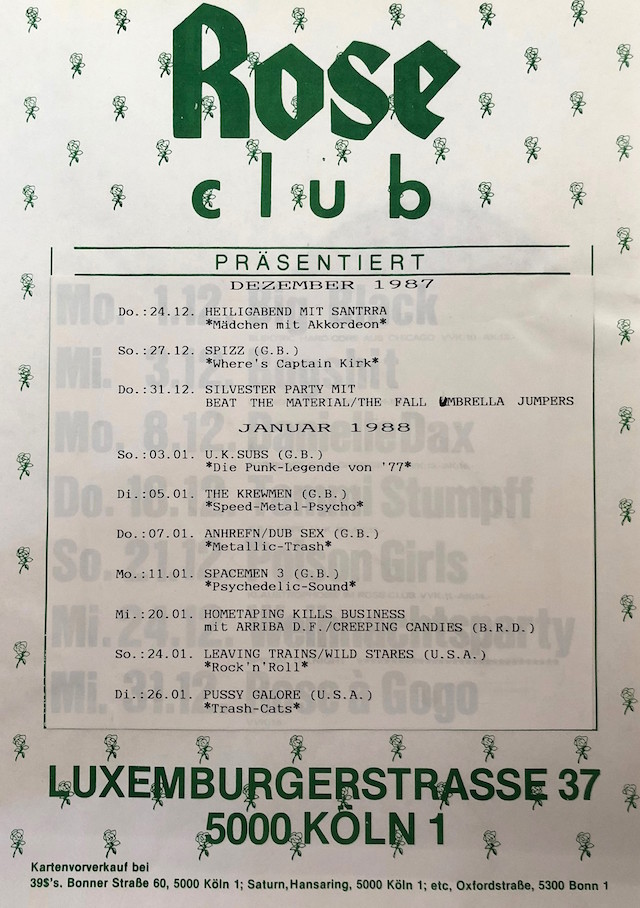 Pussy Galore - Rose Club, Köln, Germany (26 January 1988)