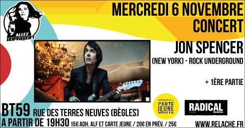 Jon Spencer & The HITmakers - BT59, Bègles, France (6 November 2019)