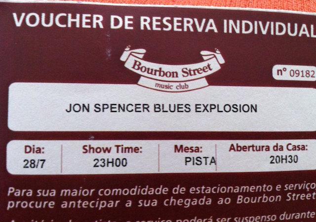 The Jon Spencer Blues Explosion - Bourbon Street Music Club, Sao Paulo, Brasil (28 July 2011)