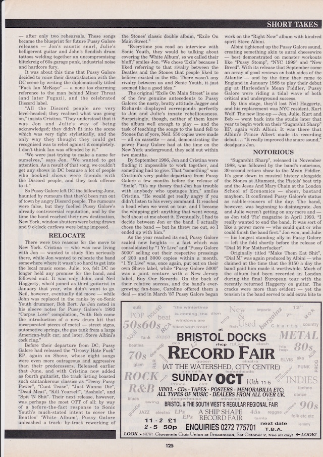 Pussy Galore - Record Collector: Pussy Galore (PRESS, UK) - Page 2