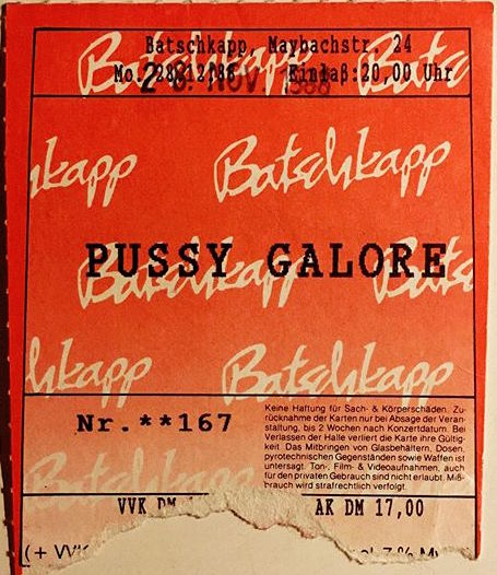 Pussy Galore - Batschkapp, Frankfurt, Germany (28 November 1988)