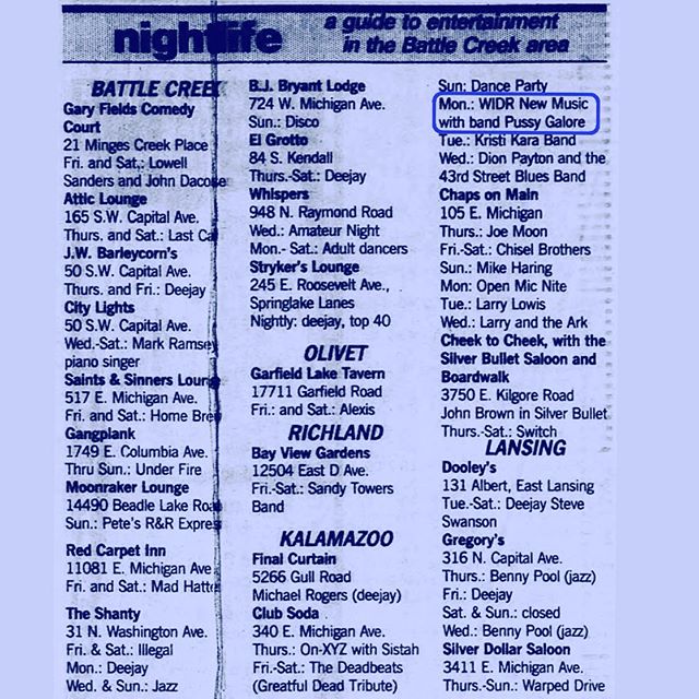 Pussy Galore - Club Soda, Kalamazoo, MI, US (31 July 1989)