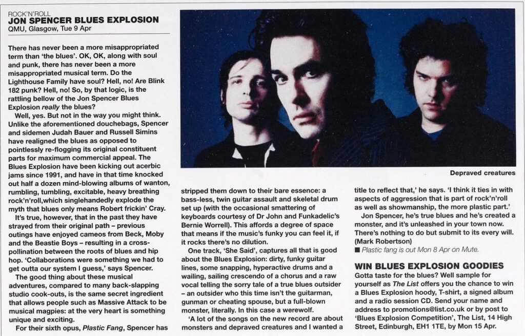 The Jon Spencer Blues Explosion - Queen Margaret Union, Glasgow, UK (23 October 2004)