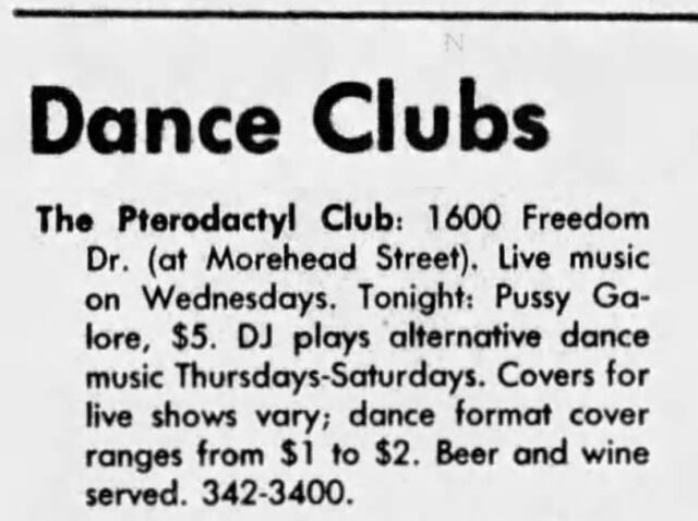 Pussy Galore - Pterodactyl Club, Charlotte, NC, US (5 July 1989)