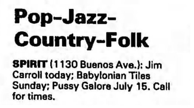 Pussy Galore - The Spirit, San Diego, CA, US (15 July 1989)