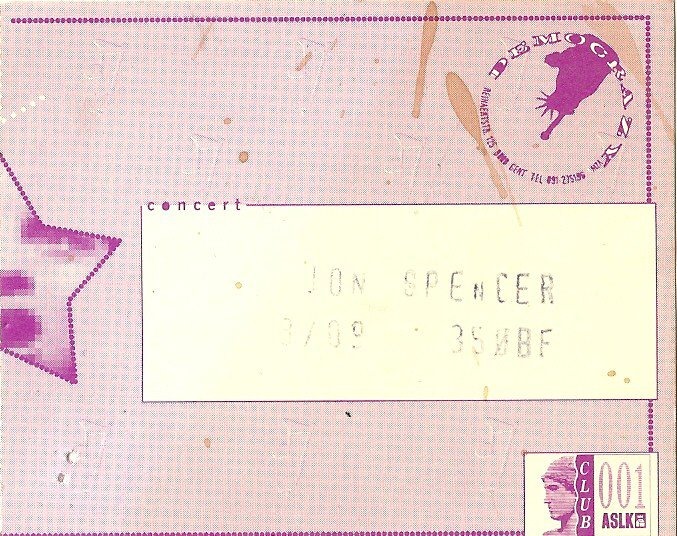 The Jon Spencer Blues Explosion – Democrazy, Gent, Belgium (8 September 1994)