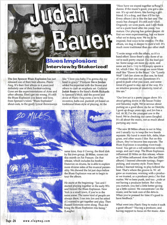 Judah Bauer – Slug Magazine: Cover / Feature (PRESS, US) - Page 1