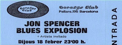 The Jon Spencer Blues Explosion - Garatge Club, Barcelon (18 February 1993)