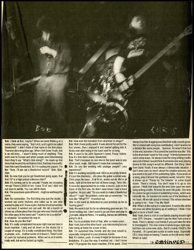 Pussy Galore / Bewitched / Bob Bert - Flipside: Bewitched (PRESS, US)