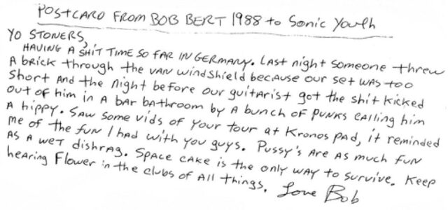 Pussy Galore / Bob Bert - Postcard to Sonic Youth (1988)