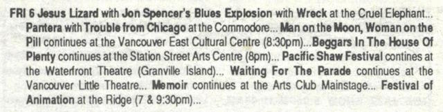 The Jon Spencer Blues Explosion – Cruel Elephant, Vancouver, Canada (6 November 1992)