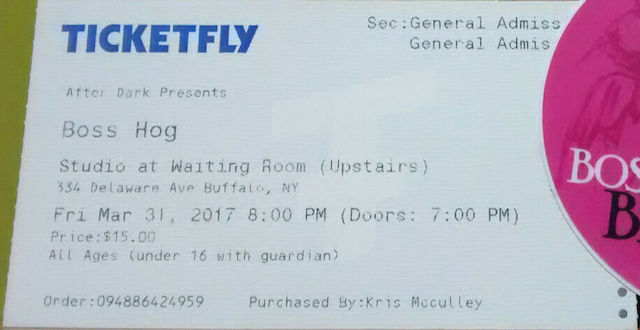 Boss Hog - The Waiting Room, Buffalo, New York, US (31 March 2017)