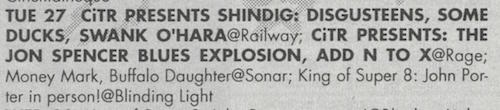 The Jon Spencer Blues Explosion - Rage, Vancouver, BC, Canada (27 October 1998)