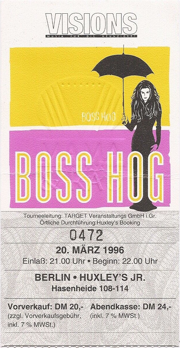 Boss Hog - Huxley's Jr., Berlin, Germany (20 March 1996)