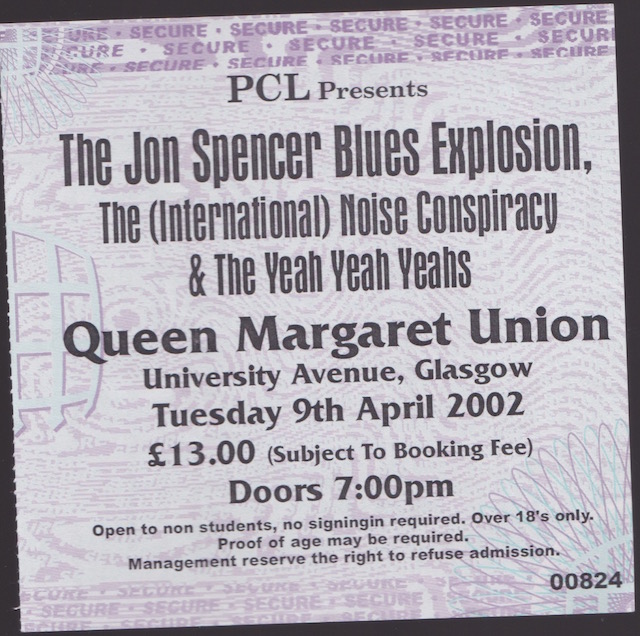 The Jon Spencer Blues Explosion - Queen Margaret's University Union, Glasgow, UK (9 April 2002)