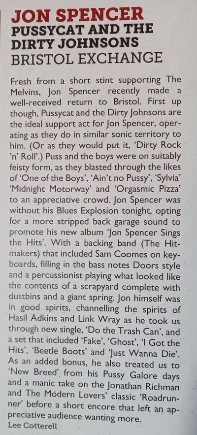 Jon Spencer – Exchange, Bristol, UK (1 November 2018)