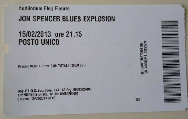 The Jon Spencer Blues Explosion - Auditorium Flog, Firenze, Italy (15 February 2013)