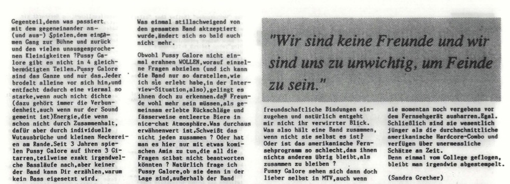 Pussy Galore - Straight: College-Drop-Outs und ihr Verhältnis zur E-Gitarre (PRESS, GERMANY)