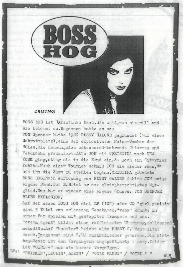 Boss Hog - Trash: Girl+ (PRESS, GERMANY)