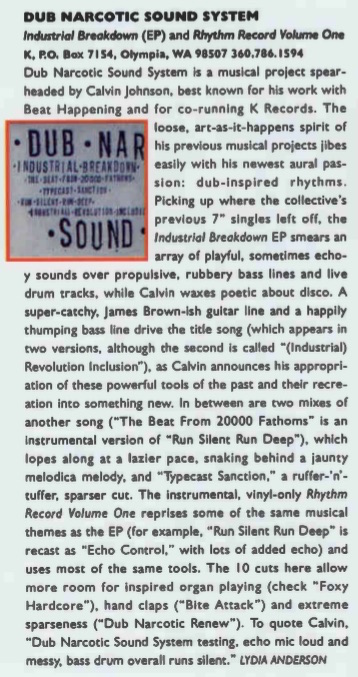 Dub Narcotic Sound System – Industrial Breakdown review