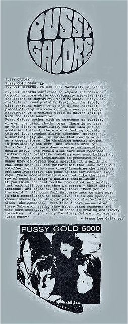 Pussy Galore - Pussy Gold 5000: Review (PRESS, US)