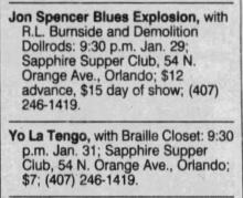 The Jon Spencer Blues Explosion - Sapphire Supper Club, Orlando, FL, US (29 January 1996)