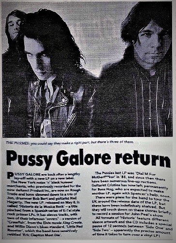 Pussy Galore - Sounds: Pussy Galore Return (PRESS, UK)