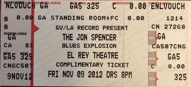 The Jon Spencer Blues Explosion – El Rey Theatre, Los Angeles, US (9 November 2012)