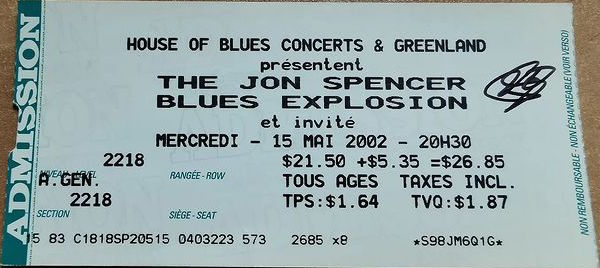 The Jon Spencer Blues Explosion – Spectrum, Montréal, QC, Canada (15 May 2002)