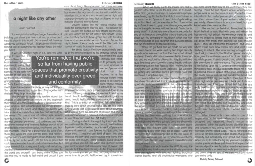 The Jon Spencer Blues Explosion - The Palace, Los Angeles, CA, US (23 October 1998)