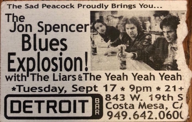 The Jon Spencer Blues Explosion - Detroit Bar, Costa Mesa, CA, US (17 September 2002)