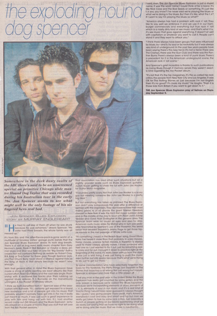 The Jon Spencer Blues Explosion - The Exploding Hound Dog Spencer (PRESS, AUSTRALIA)