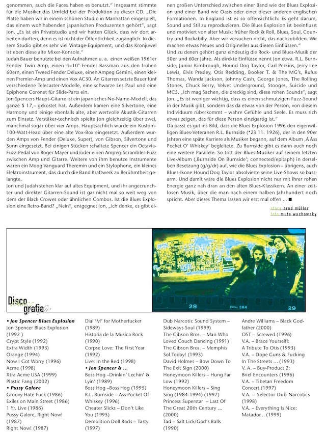 The Jon Spencer Blues Explosion - Gitarre & Bass: Retro Punk Blues Rock & Roll (PRESS, GERMANY)