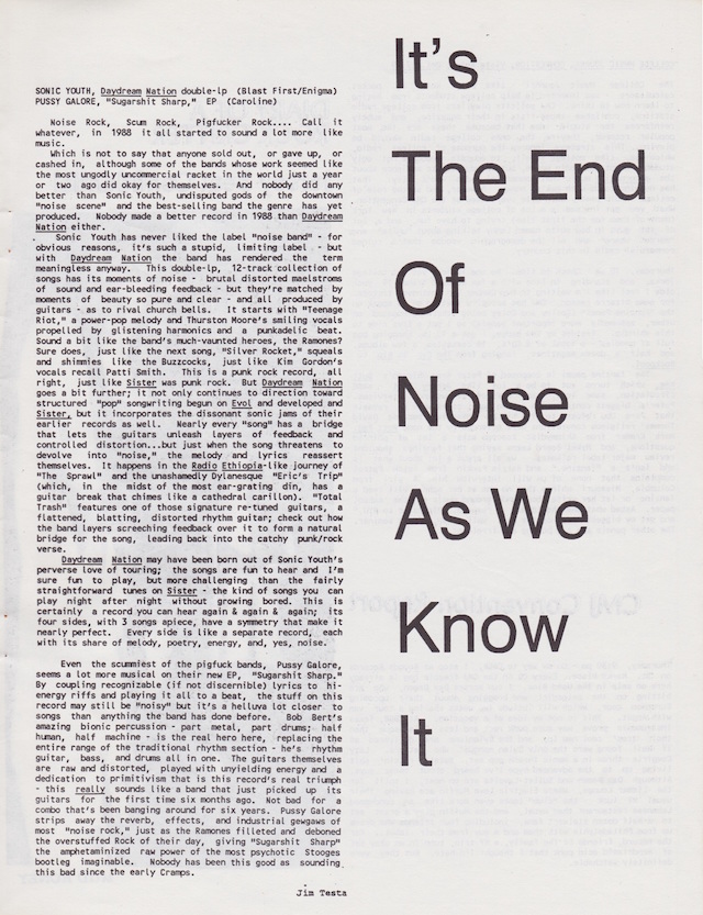 Pussy Galore - Jersey Beat: It's The End of Noise As We Know It (PRESS, US)