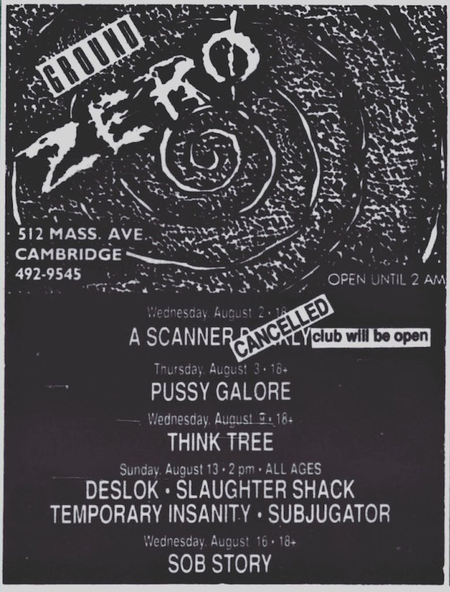 Pussy Galore - Ground Zero, Cambridge, Boston, MA, US (3 August 1989)