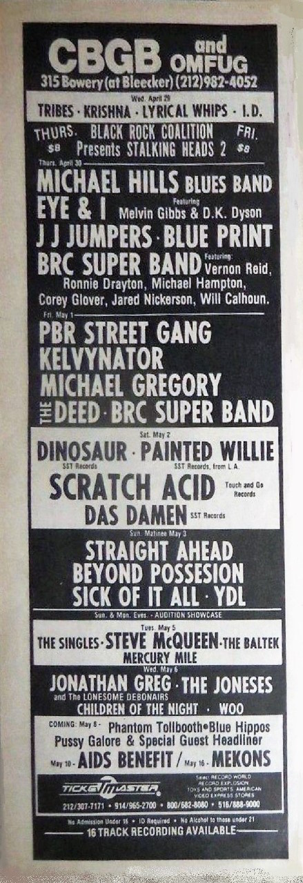 Pussy Galore - CBGB, Manhattan, New York, US (8 May 1987)Pussy Galore - CBGB, Manhattan, New York, US (8 May 1987)