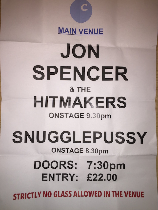 Jon Spencer & The HITmakers – The Cluny, Newcastle, UK (11 June 2022) - Set Times
