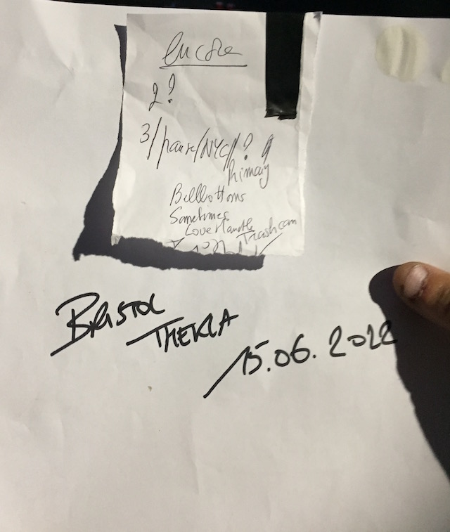 Jon Spencer & The HITmakers – Thekla, Bristol, UK (15 June 2022) - Set List Rear