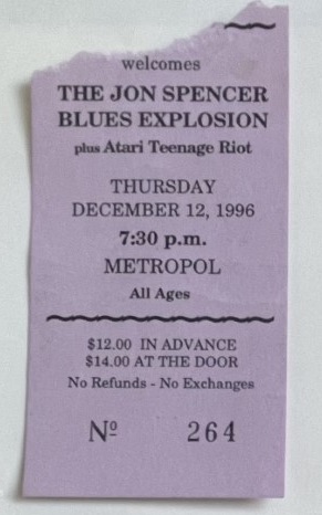 The Jon Spencer Blues Explosion – Metropol, Pittsburgh, PA, US (12 December 1996)