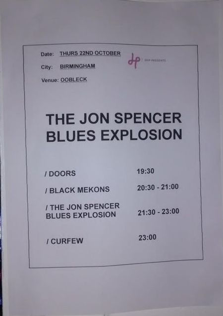 The Jon Spencer Blues Explosion - The Oobleck, Birmingham, UK (23 October 2015)