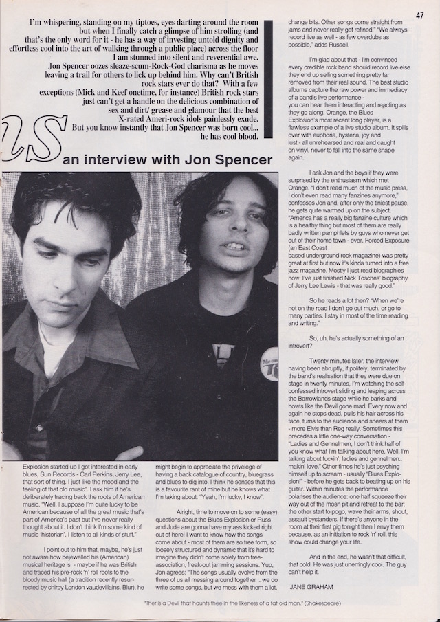 The Jon Spencer Blues Explosion - Sun Zoom Spark: Cool Run-Ins (PRESS, UK)