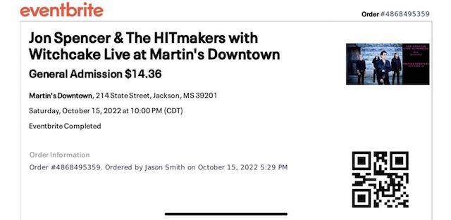 Jon Spencer & The HITmakers - Martin's, Jackson, MS, US (15 October 2022) - Ticket