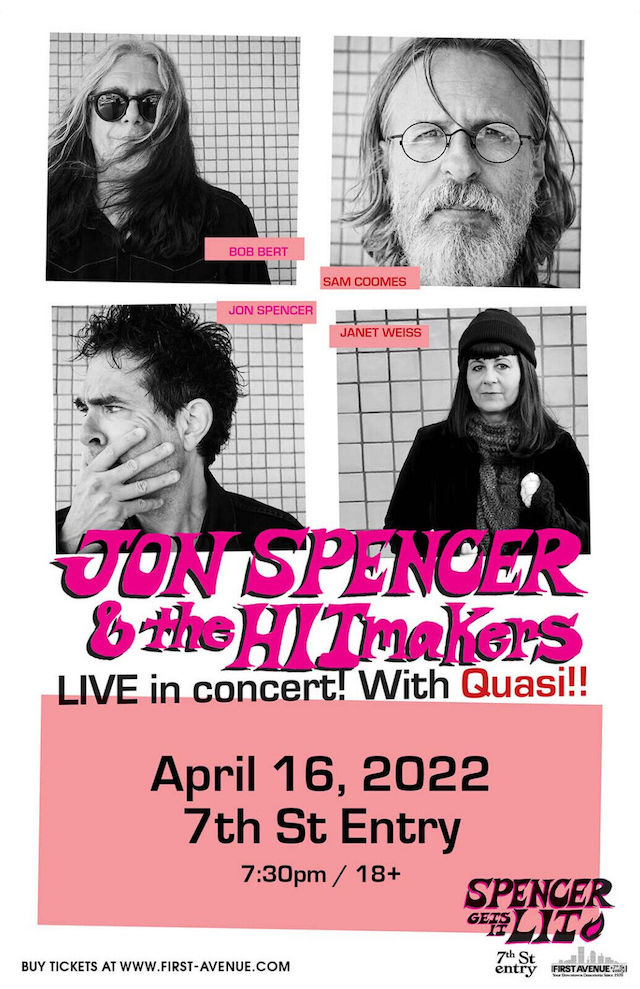 Jon Spencer & The HITmakers – 7th Street Entry, Minneapolis, MN, US (16 April 2022)