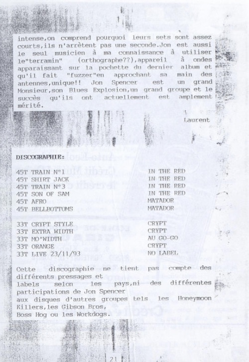The Jon Spencer Blues Explosion - Kalimero: Blues Explosion (PRESS, FRANCE) - Page 2 The Jon Spencer Blues Explosion - Kalimero: Blues Explosion (PRESS, FRANCE) - Page 2