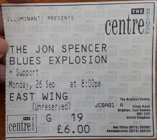 The Jon Spencer Blues Explosion - East Wing, Brighton, UK (26 September 1994) The Jon Spencer Blues Explosion - East Wing, Brighton, UK (26 September 1994)