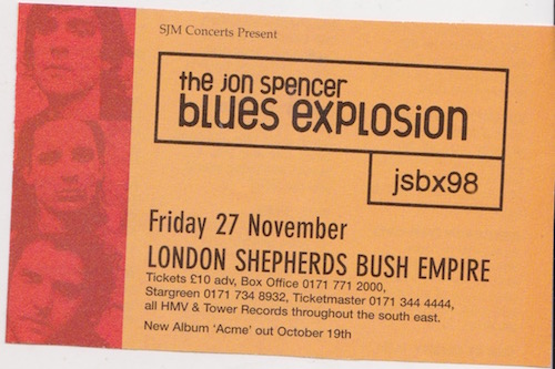 The Jon Spencer Blues Explosion - Shepherds Bush Empire, London, UK (27 November 1998) The Jon Spencer Blues Explosion - Shepherds Bush Empire, London, UK (27 November 1998)