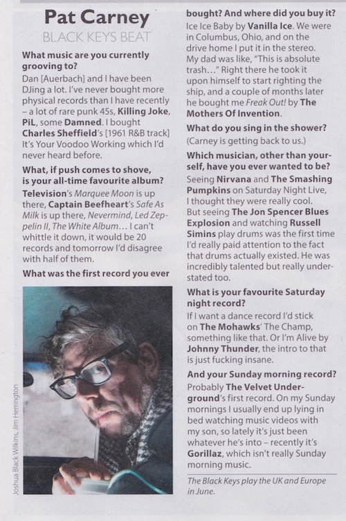 The Jon Spencer Blues Explosion - Mojo: Patrick Carney - All Back To My Place (PRESS, UK) The Jon Spencer Blues Explosion - Mojo: Patrick Carney - All Back To My Place (PRESS, UK)