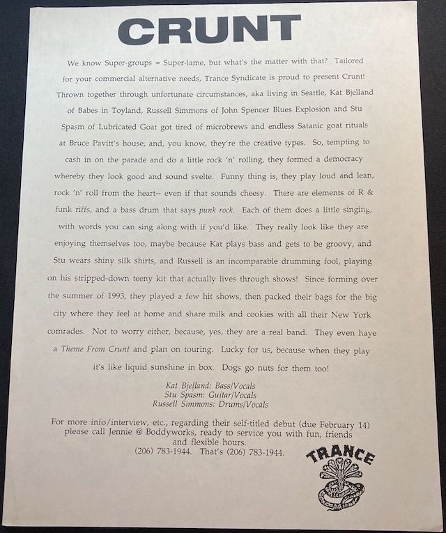 Crunt - Press Release (PRESS, US)